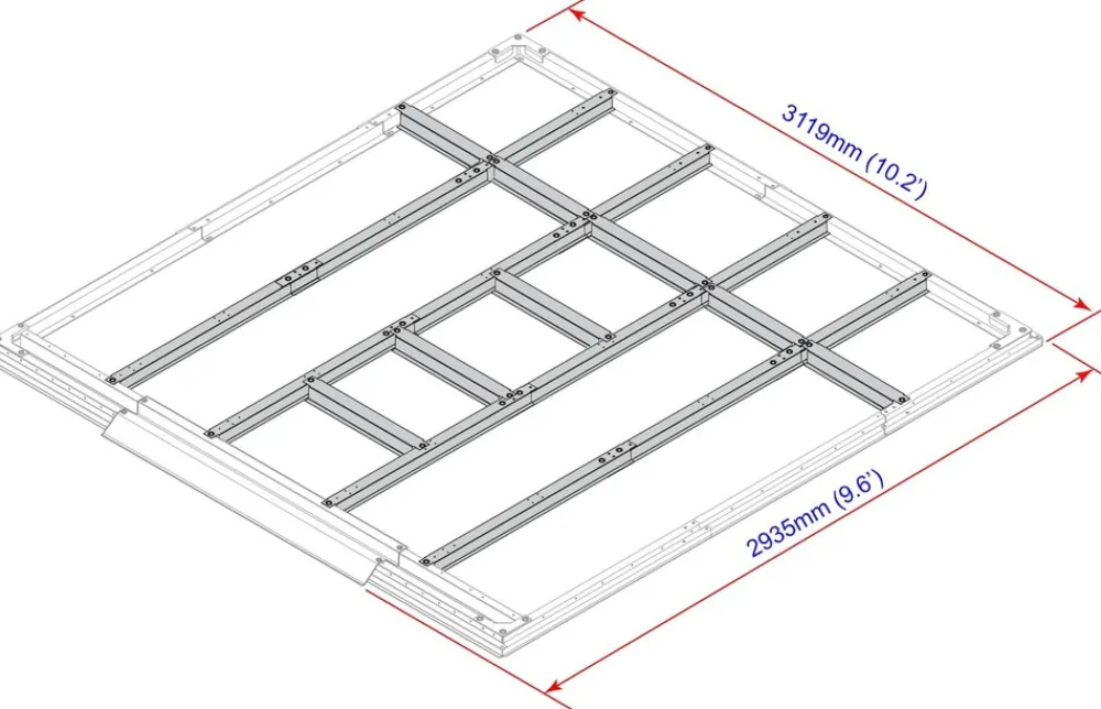 VCM Duramax Metall-Unterkonstruktion Bodenrahmen 294 x 312 ^ DURAMAXX Outlet