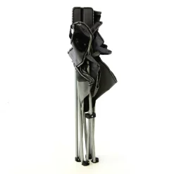 2er Set Campingstuhl Faltstuhl Angelstuhl | grau | Armlehne mit Getränkehalter | Maße H. 90x B.47x L. 47 cm ^ VCM Discount