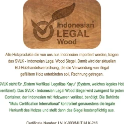 VCM 2er Set Gartenstuhl Hochlehner Klappstuhl | verstellbar | Teak Holz unbehandelt | hell | Maße H. 98 x. B. 42 T. 43 cm Braun Outlet