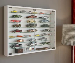 Glasvitrine hängend | Vitrine Glas mit ESG-Sicherheitsglas | Maße: H. 60 x B. 80 x T. 10 cm | Hängevitrine Glas | Modern und platzsparend | Glas Vitrinenschrank - Mandosa XXL ^ VCM New
