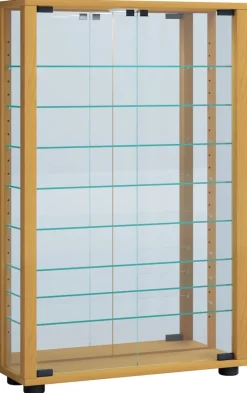 Glasvitrine hängend | Vitrine Glas mit ESG-Sicherheitsglas | Maße ca. . H. 91 x B. 59 x T. 18 cm| Hängevitrine Glas | Modern und platzsparend | Vitrine Glas - Vitrosa Mini Spiegel ^ VCM Sale