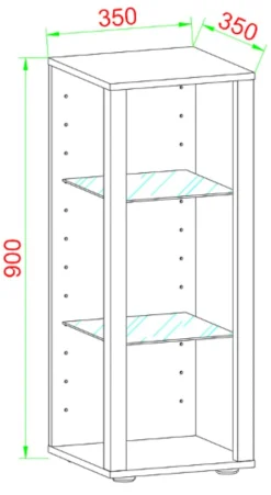 Glasvitrine hängend | Vitrine Glas mit ESG-Sicherheitsglas | Maße ca. . H. 90 x B. 35 x T. 35 cm | Hängevitrine Glas | Modern und platzsparend | Glas Vitrinenschrank - Glasol MW ^ VCM Clearance