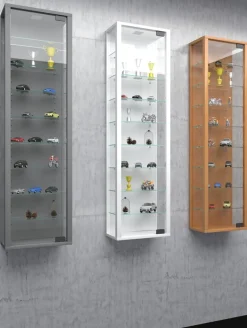 VCM Glasvitrine hängend | Vitrine Glas mit ESG-Sicherheitsglas | Maße ca. H. 115 x B. 33 x T. 18 cm| Hängevitrine Glas | Modern und platzsparend | Glas Vitrinenschrank -  Stano Maxi Weiß Sale