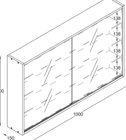 Glasvitrine hängend | Vitrine Glas | Maße: H. 60 x B. 100 x T. 15 cm | Hängevitrine Glas | Modern und platzsparend | Glas Vitrinenschrank - Drivalo XL ^ VCM Online