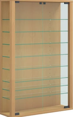 Glasvitrine hängend | Vitrine Glas mit ESG-Sicherheitsglas | Maße: H. 91 x B. 59 x T. 18 cm | Hängevitrine Glas | Modern und platzsparend | Glas Vitrinenschrank - Vitrosa Mini ^ VCM Online