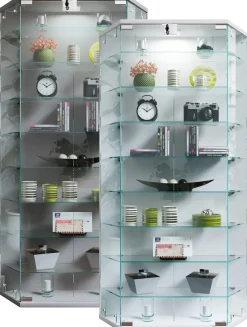 Glasvitrine hängend | Vitrine Glas mit ESG-Sicherheitsglas | Maße ca. H. 114 x B. 83 x T. 17 cm | Hängevitrine Glas | Modern und platzsparend | Glas Vitrinenschrank - Benila XL ^ VCM Hot