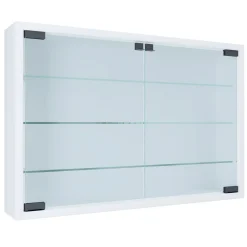 Glasvitrine hängend | Vitrine Glas mit ESG-Sicherheitsglas | Maße ca H. 40 x B. 60 x T. 10 cm | Hängevitrine Glas | Modern und platzsparend | Glas Vitrinenschrank - Mandosa M ^ VCM New