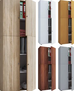 VCM Holz Kleiderschrank | Schrank mit 5 Fächern und Drehtüren | Maße ca. B. 70 x H. 184 x T. 40 cm – Lona Weiß Hot