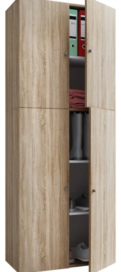 VCM Holz Kleiderschrank | Schrank mit 5 Fächern und Drehtüren | Maße ca. B. 70 x H. 184 x T. 40 cm – Lona Weiß Hot