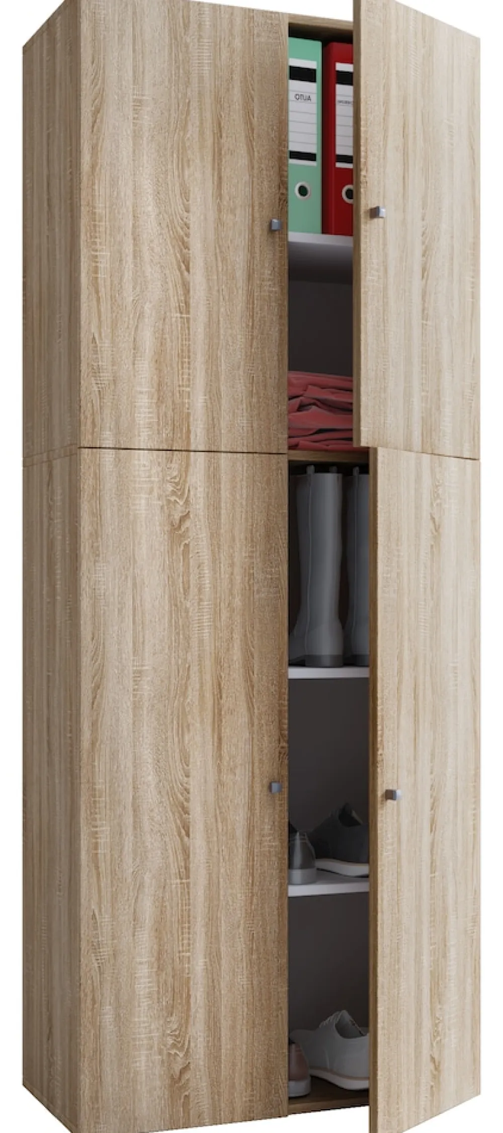 VCM Holz Kleiderschrank | Schrank mit 5 Fächern und Drehtüren | Maße ca. B. 70 x H. 184 x T. 40 cm – Lona Weiß Hot