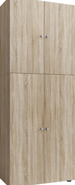 VCM Holz Kleiderschrank | Schrank mit 5 Fächern und Drehtüren | Maße ca. B. 70 x H. 184 x T. 40 cm – Lona Weiß Hot