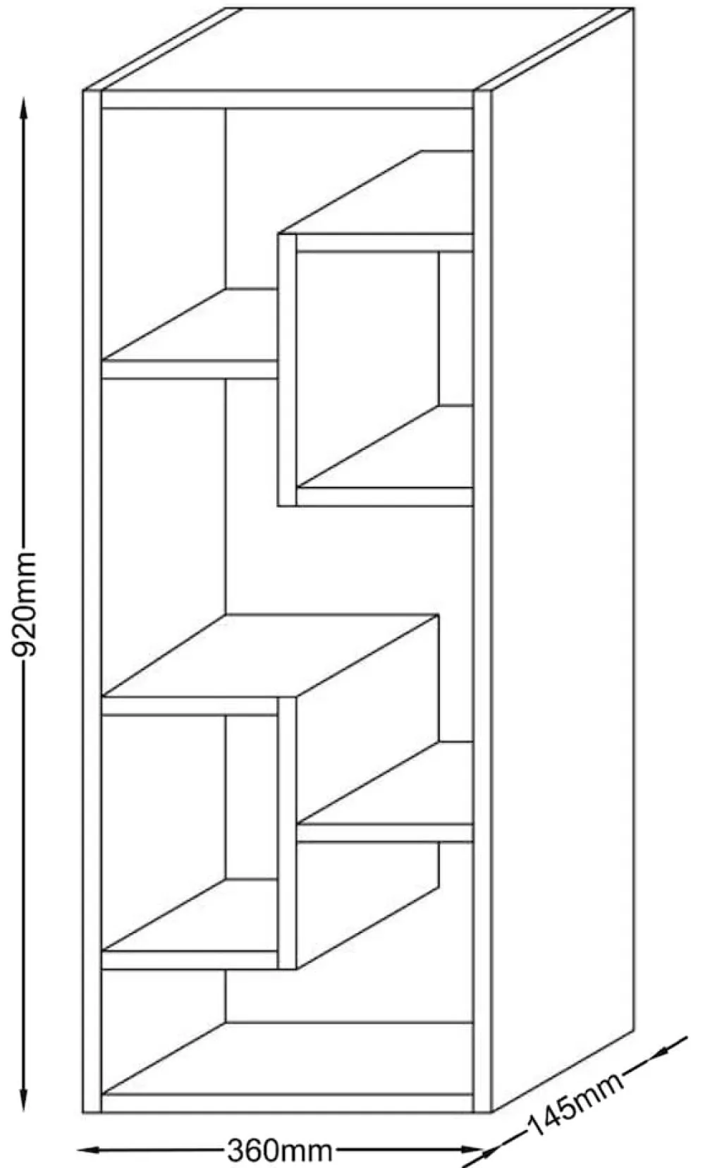 Holzregal hängend | platzsparendes Regal | Maße: H. 92 x B. 36 x T. 15 cm | Elegantes Regal hängend | Aufbewahrungsregal | Bücherregal | Wandboard - Vilota ^ VCM Best