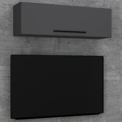 VCM Holzregal hängend | platzsparendes Regal | Maße: H. 30 x B. 95 x T. 30 cm | Elegantes Regal hängend | Aufbewahrungsregal | Bücherregal | Wandboard - Arila L Anthrazit Discount