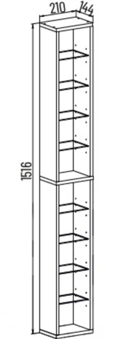 VCM Holzregal hängend | platzsparendes Regal | Maße: H. 152 x B. 21 x T. 14 cm | Elegantes Regal hängend | Aufbewahrungsregal | Bücherregal | Wandregal - Rasato XL Weiß Outlet