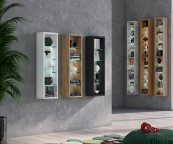 VCM Holzregal hängend | platzsparendes Regal | Maße: H. 152 x B. 21 x T. 14 cm | Elegantes Regal hängend | Aufbewahrungsregal | Bücherregal | Wandregal - Rasato XL Weiß Outlet