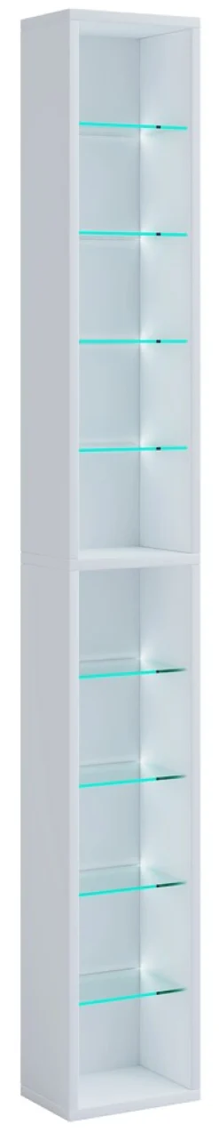 VCM Holzregal hängend | platzsparendes Regal | Maße: H. 152 x B. 21 x T. 14 cm | Elegantes Regal hängend | Aufbewahrungsregal | Bücherregal | Wandregal - Rasato XL Weiß Outlet