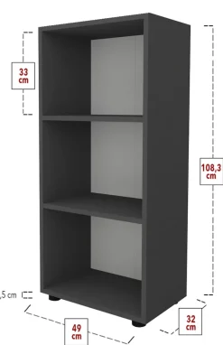 VCM Holzregal stehend | platzsparender Aktenschrank | Maße ca. H. 108 x B. 49 x T. 32 cm | Elegantes Regal | Büroregal – Ulas 3f Weiß Sale