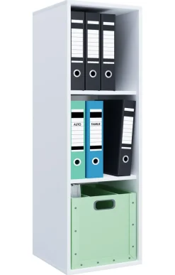 Holzregal stehend | platzsparender Aktenschrank | Maße ca. H. 110 x B. 35 x T. 37 cm | Elegantes Regal | Büroregal – Lona I 3f ^ VCM Hot