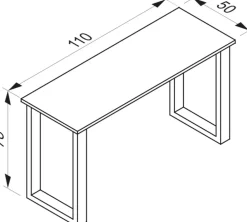 Holz Schreibtisch | H. 76 x B. 110 x T. 50 cm | Computertisch schlicht | Füße aus hochwertigem Metall | Arbeitstisch | Büromöbel - Lona U ^ VCM Discount