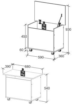VCM Holztruhe | Maße ca. H. 54 x B. 68 x T. 39 cm | Rollen | Kiste für alle Wohnräume | Aufbewahrungsbox | Kiste - Bosula M Weiß New