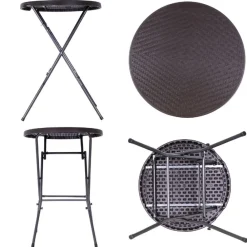 Klapptisch | Partytisch | Stehtisch | klappbar Bistrotisch | Bartisch 110 cm rund Ø 80 cm ^ VCM