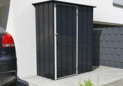 VCM Metall Gartenhaus 148x68 Geräteschuppen Garten Gerätehaus Schiebetür, H. 190 x B. 163 x T. 82 cm ^ DURAMAXX Outlet