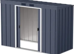 DURAMAXX VCM Metall Gartenhaus 148x88 Geräteschuppen Garten Gerätehaus Schiebetür, H. 190 x B. 163 x T. 102 cm Anthrazit New
