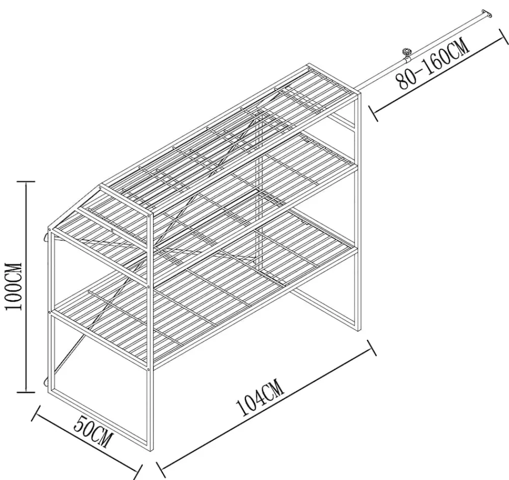 VCM Metall Kleiderschrank |offener Schrank | begehbarer |Dachschrägen Regal | Maße ca. B. 100 x H. 100 x T. 50 cm - Disal Weiß Sale