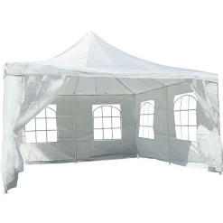 Pavillon | Maße ca. 4x4 m | wasserabweisende 180g / m² PE Plane | Partyzelt | Gartenzelt ^ VCM