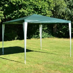 VCM Pavillon | Maße ca. 3x3 m | wasserabweisende 110g / m² PE Plane | Partyzelt | Gartenzelt mit Stahlgestell | Festivalzelt | Grün Best