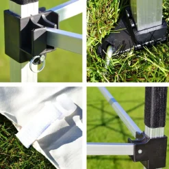 VCM PROFI | Pavillon | Maße ca. 3x3 m | wasserabweisende 270g / m² PE Plane | Partyzelt | Gartenzelt Weiß Best