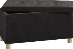 Stoff Sitzbank | Maße ca. H. 40 x B. 76 x T. 38 cm | Kiste für flexiblen Einsatz in allen Wohnräumen | Aufbewahrungsbox | Sitztruhe - Sizos L ^ VCM Best