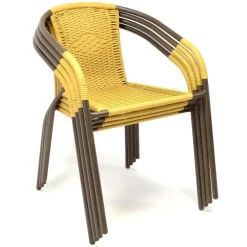 VCM 3-tlg. Gartenmöbelset | Gartengarnitur | Poly-Rattan | Beige | Sitzgarnitur Gelb Outlet