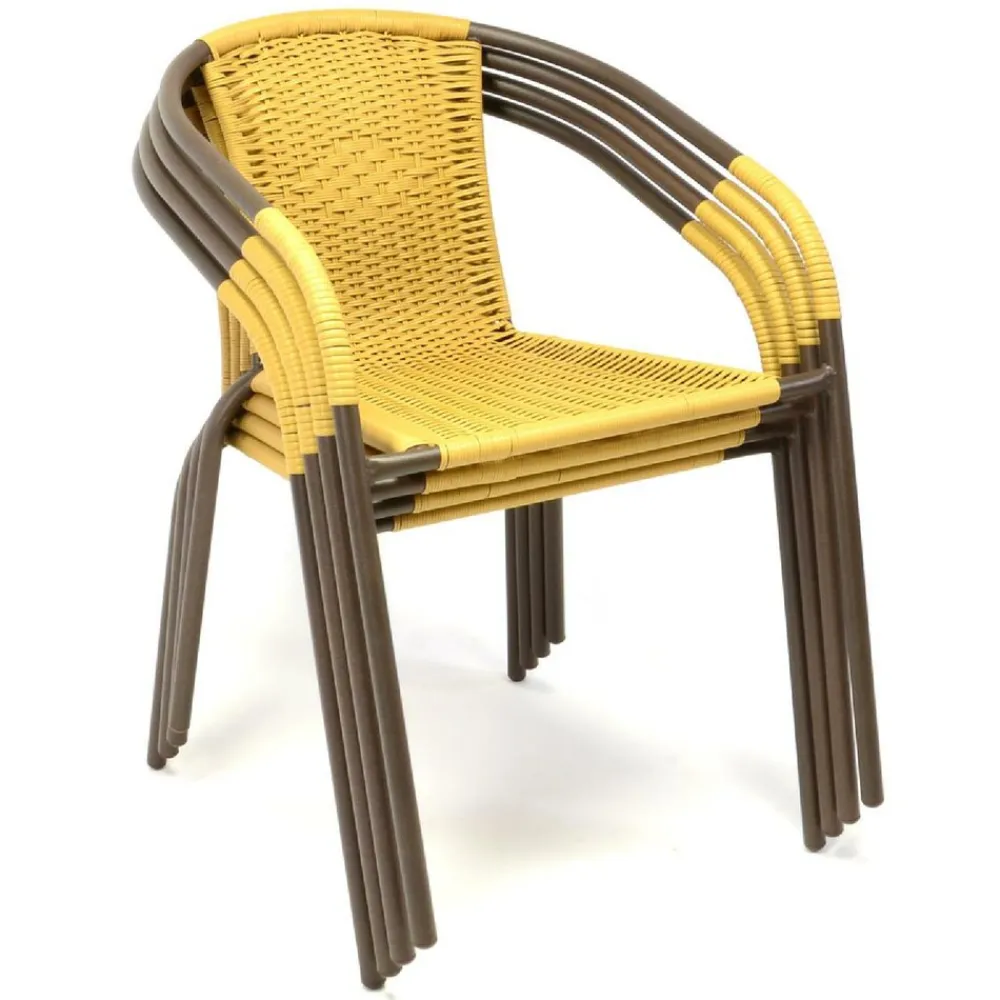 VCM 3-tlg. Gartenmöbelset | Gartengarnitur | Poly-Rattan | Beige | Sitzgarnitur Gelb Outlet