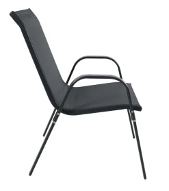 2-tlg. Set Gartenstuhl, Metall Stapelstuhl mit Textilene, wetterbeständig, stapelbar, Balkonstuhl für die Terrasse oder Garten Outdoor, Sonlas ^ VCM Discount