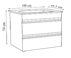 5-tlg. Waschplatz | Waschtisch Unterschrank 100 cm | Badmöbel Set mit Waschbecken Spiegelschrank Hochschrank | grifflose Schubladen | Komplettset Silora XL ^ VCM Discount