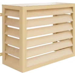 MCW Verkleidung für Klimaanlage/Wärmetauscher -O43, Abdeckung Schutzgitter, Metall 73x97x38cm ~ Eiche-Optik New