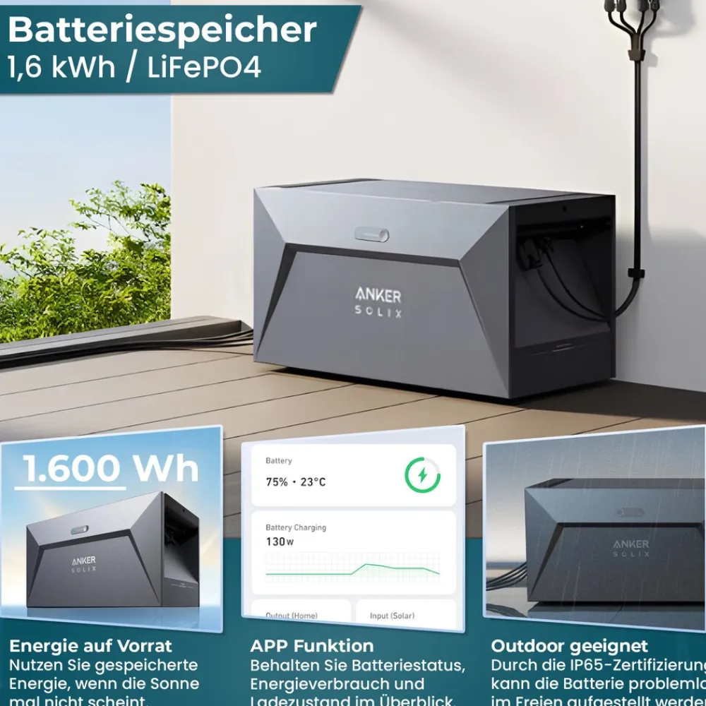 Veska ® Balkonkraftwerk 830W/600 mit Upgradefunktion auf 800W und 1,6 kWh Batteriespeicher Sale