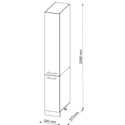 Vicco Apothekerhochschrank Küchenschrank Küchenmöbel R-Line J-Shape Anthrazit Rot 30 cm modern Hot