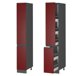 Vicco Apothekerhochschrank Küchenschrank Küchenmöbel R-Line J-Shape Anthrazit Rot 30 cm modern Hot