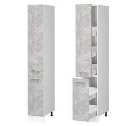 Vicco Apothekerhochschrank Küchenschrank Küchenzeile R-Line 30 cm Weiß Beton Discount