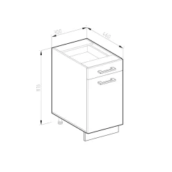 Apothekerunterschrank Küchenschrank Küchenzeile R-Line Landhaus 30 cm Weiß Anthrazit ^ Vicco Hot