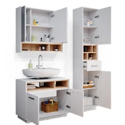 Vicco Badmöbel Set Beatrice Spiegelschrank Waschtischunterschrank Hochschrank Best