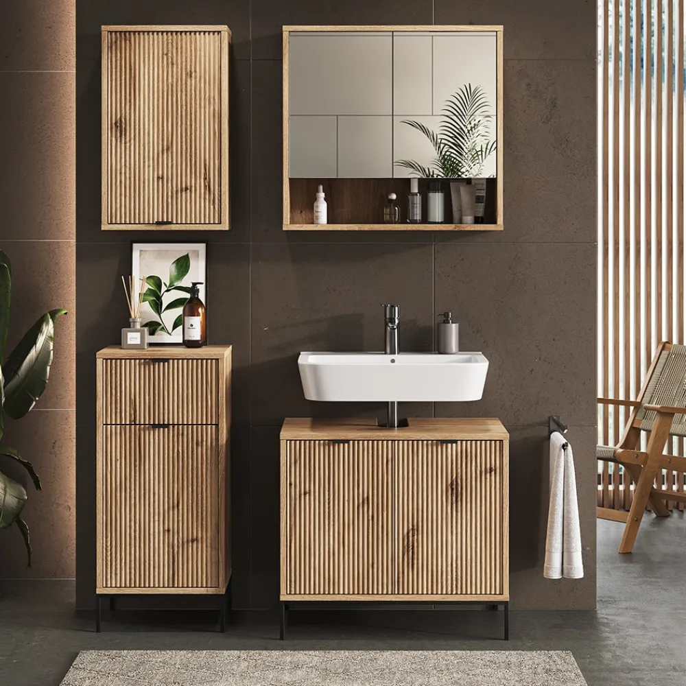 Badmöbel-Set Eliza Viking Oak 4 Teile ^ Vicco Outlet