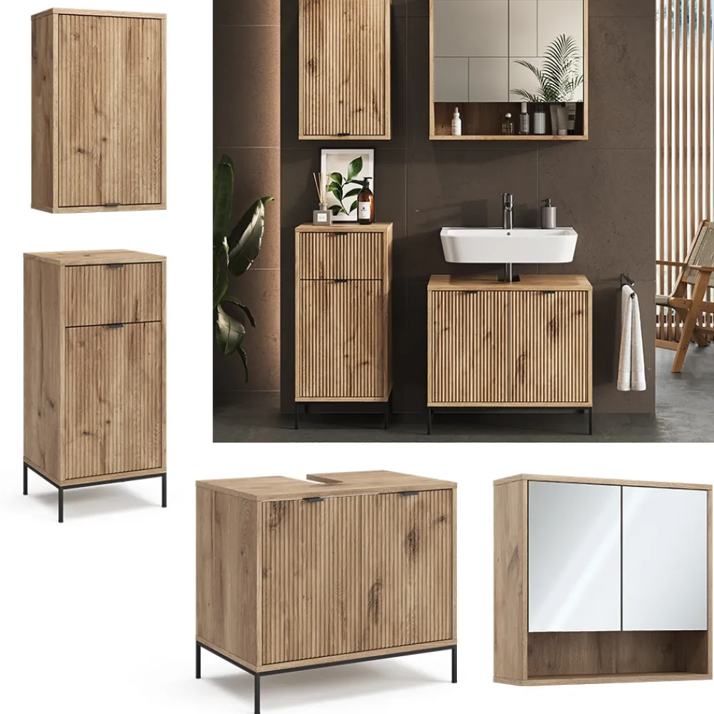 Badmöbel-Set Eliza Viking Oak 4 Teile ^ Vicco Outlet