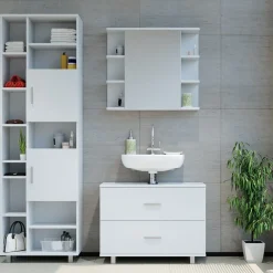 Badmöbel Set ILIAS Weiß  Spiegel Kommode Unterschrank Badschrank ^ Vicco Outlet