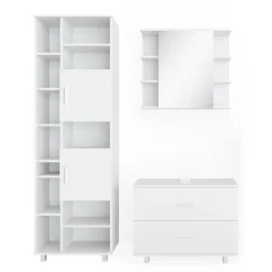 Badmöbel Set ILIAS Weiß Spiegel Kommode Unterschrank Badschrank ^ Vicco Outlet