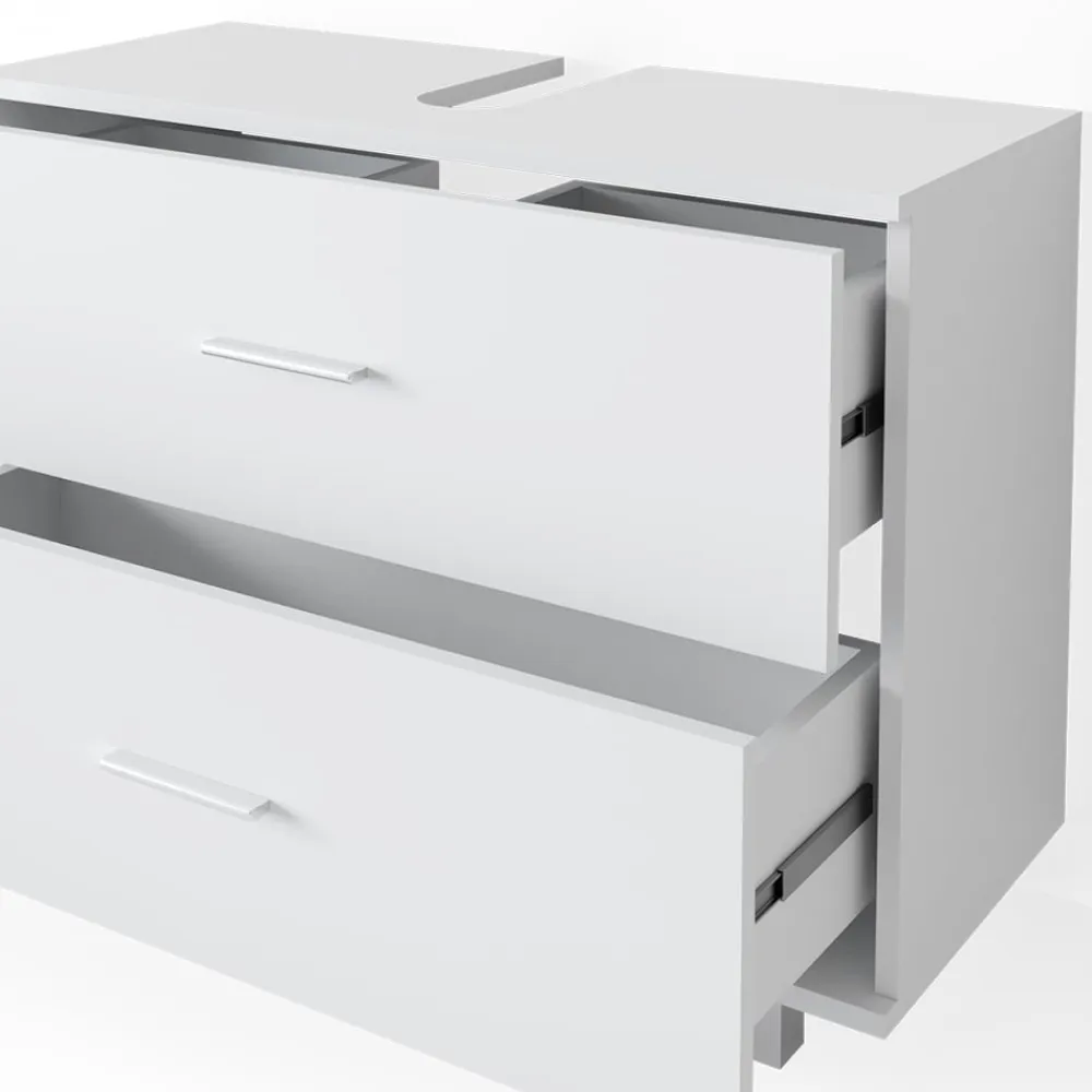 Badmöbel Set ILIAS Weiß Spiegel Kommode Unterschrank Badschrank ^ Vicco Outlet
