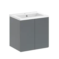 Vicco Badmöbel-Set Izan Grau modern Waschtischunterschrank Waschbecken