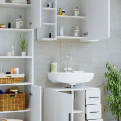Vicco Badmöbel Set "Maris", Weiß, 2 Teile, mit Hochschrank und Waschbeckenunterschrank Sale